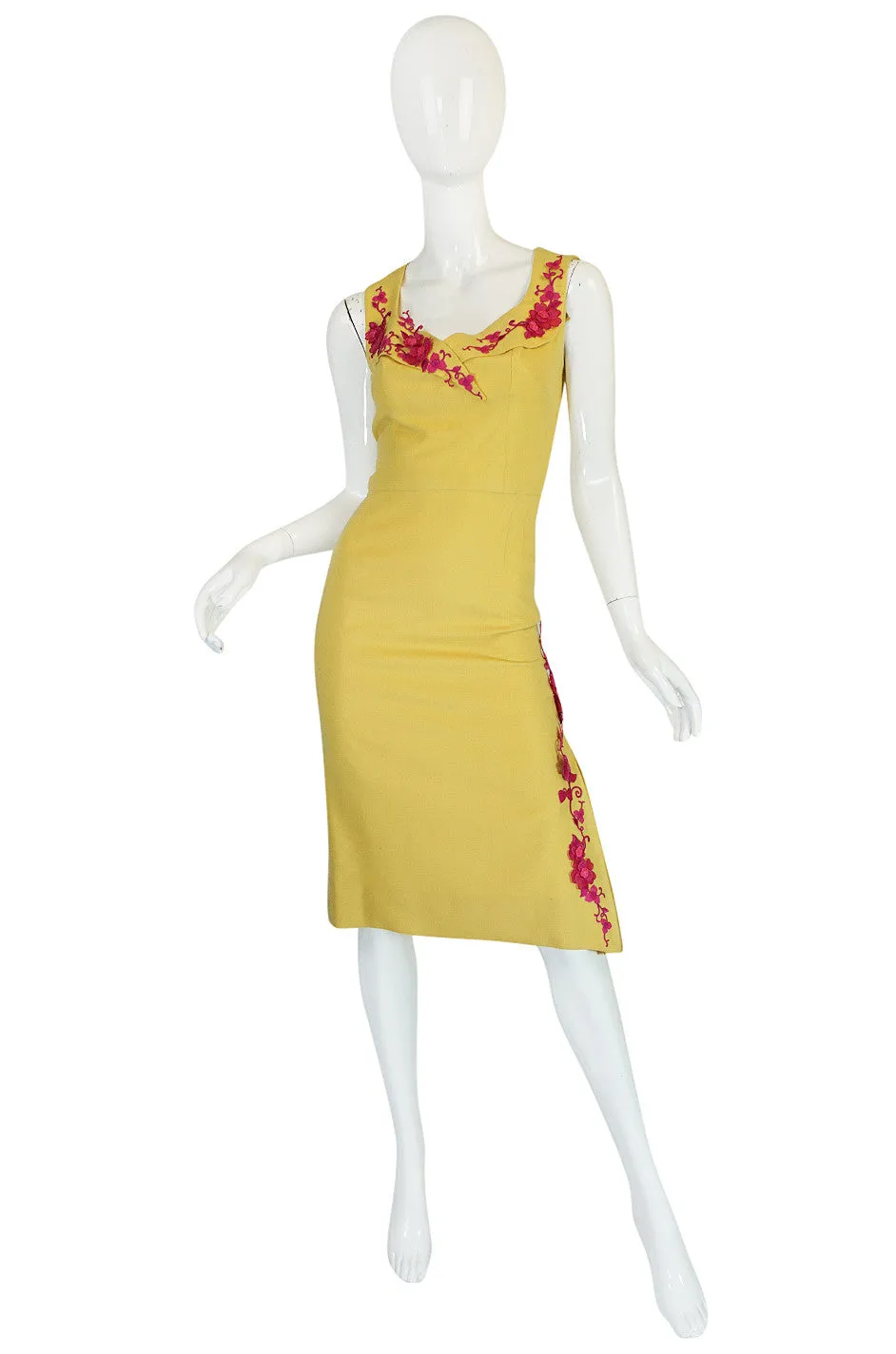 1950s Dress & Jacket w Pink Accents