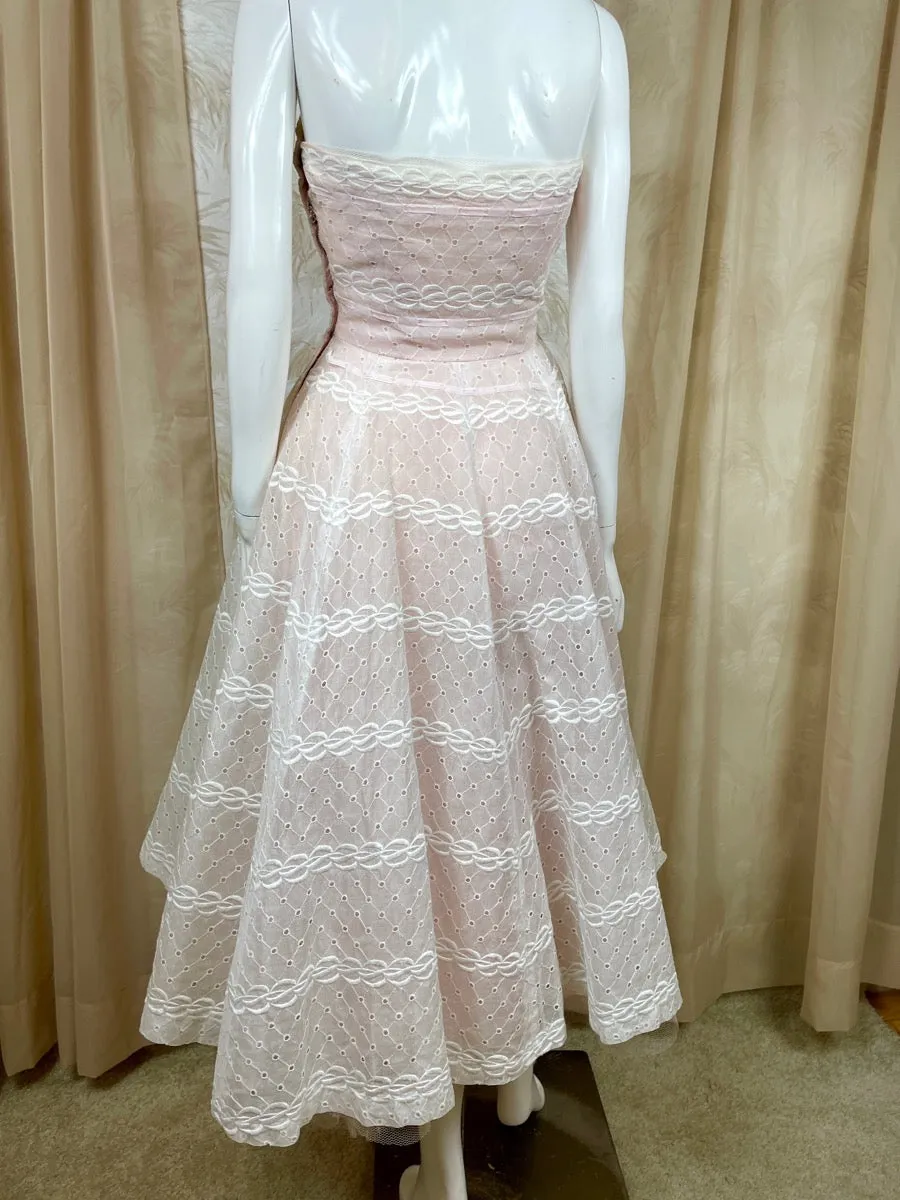 1950's Eyelet Organza Dress with Bows