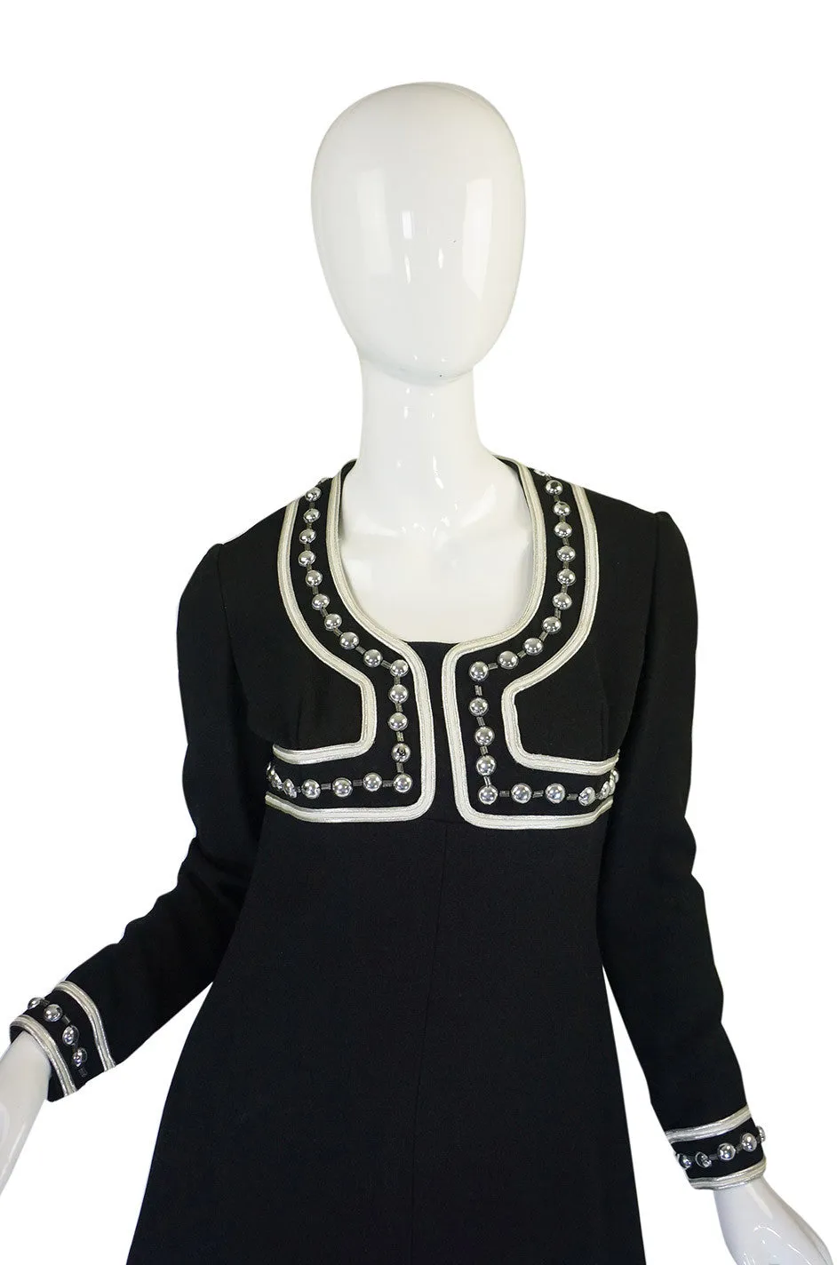 1960s Silver Bead Space Age Mod Dress