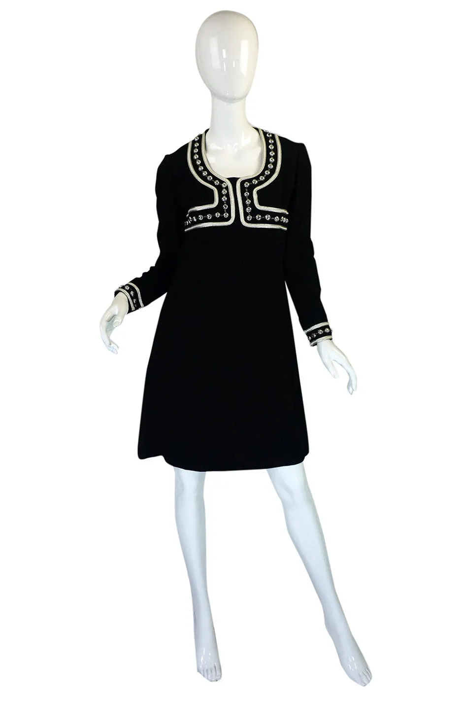 1960s Silver Bead Space Age Mod Dress