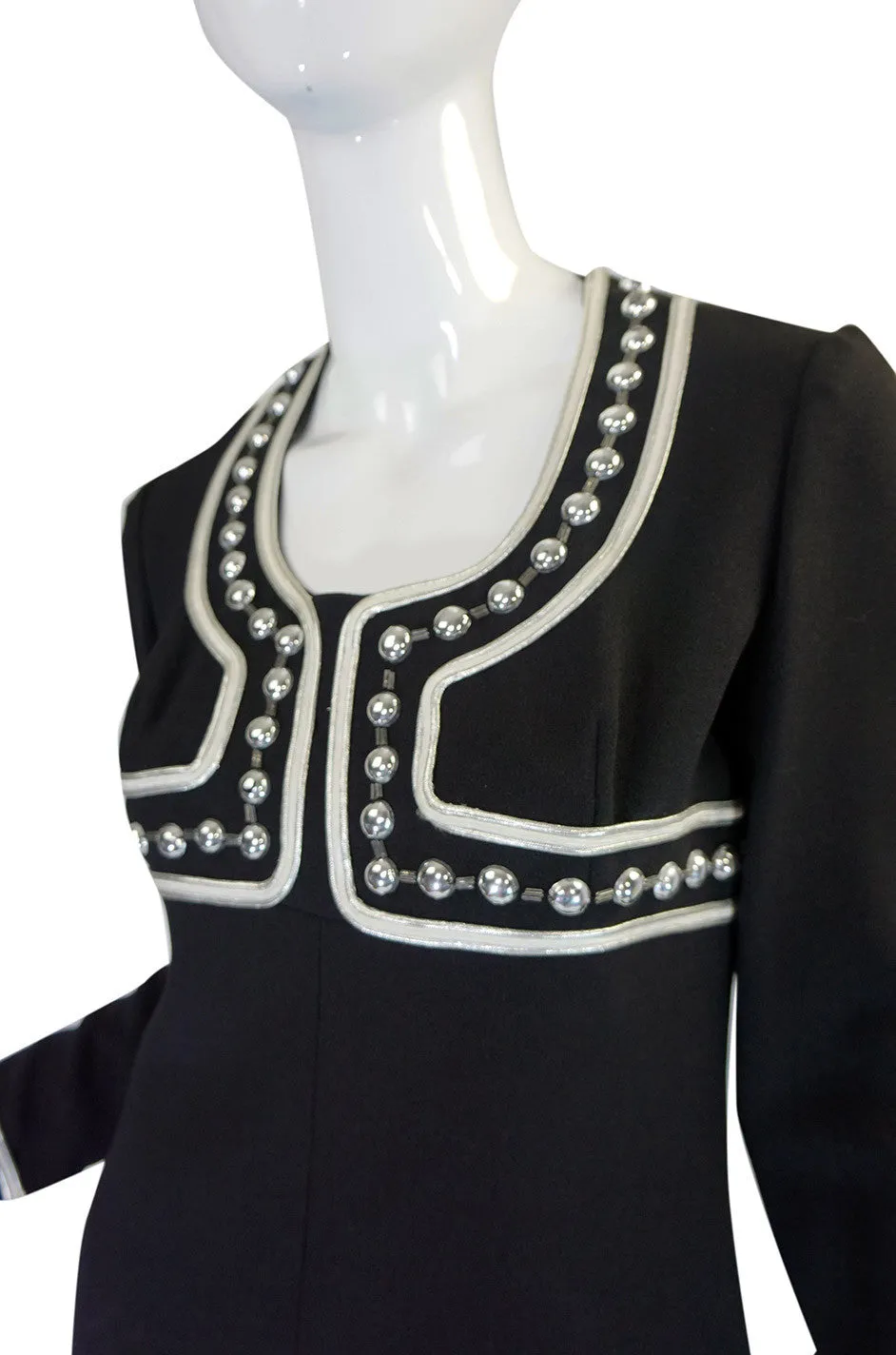 1960s Silver Bead Space Age Mod Dress