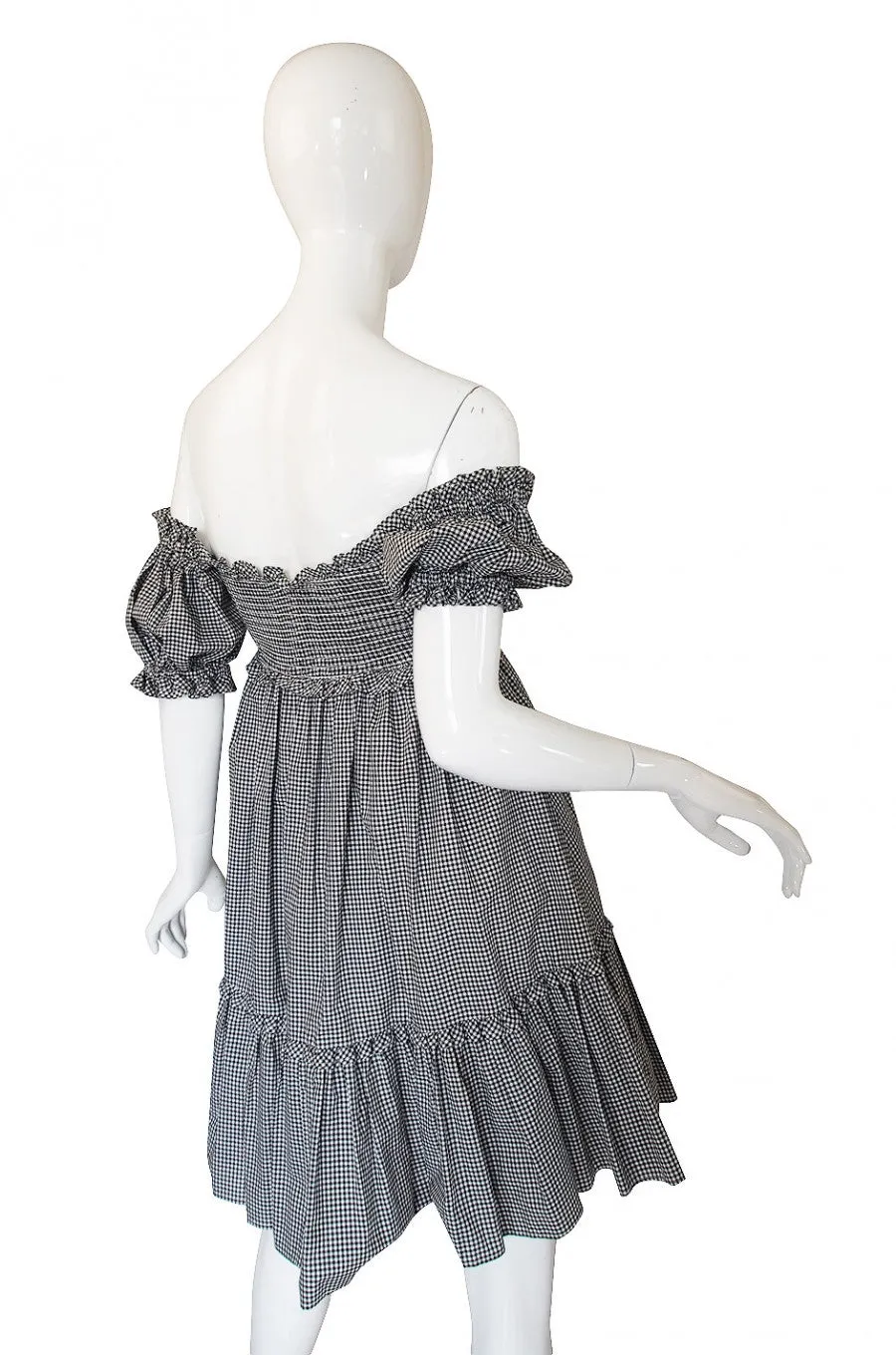 1990s Moschino Gingham Corset Mini Dress