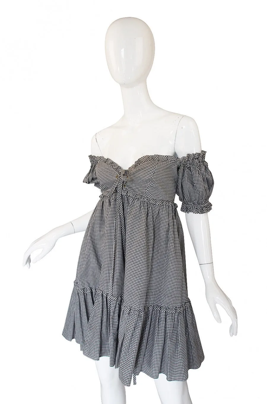1990s Moschino Gingham Corset Mini Dress