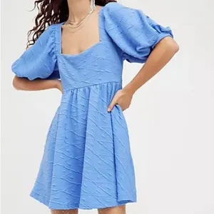 30”  Waist Free People Violet Mini Baby Doll Sky Blue Dress EUC Tag Size Small