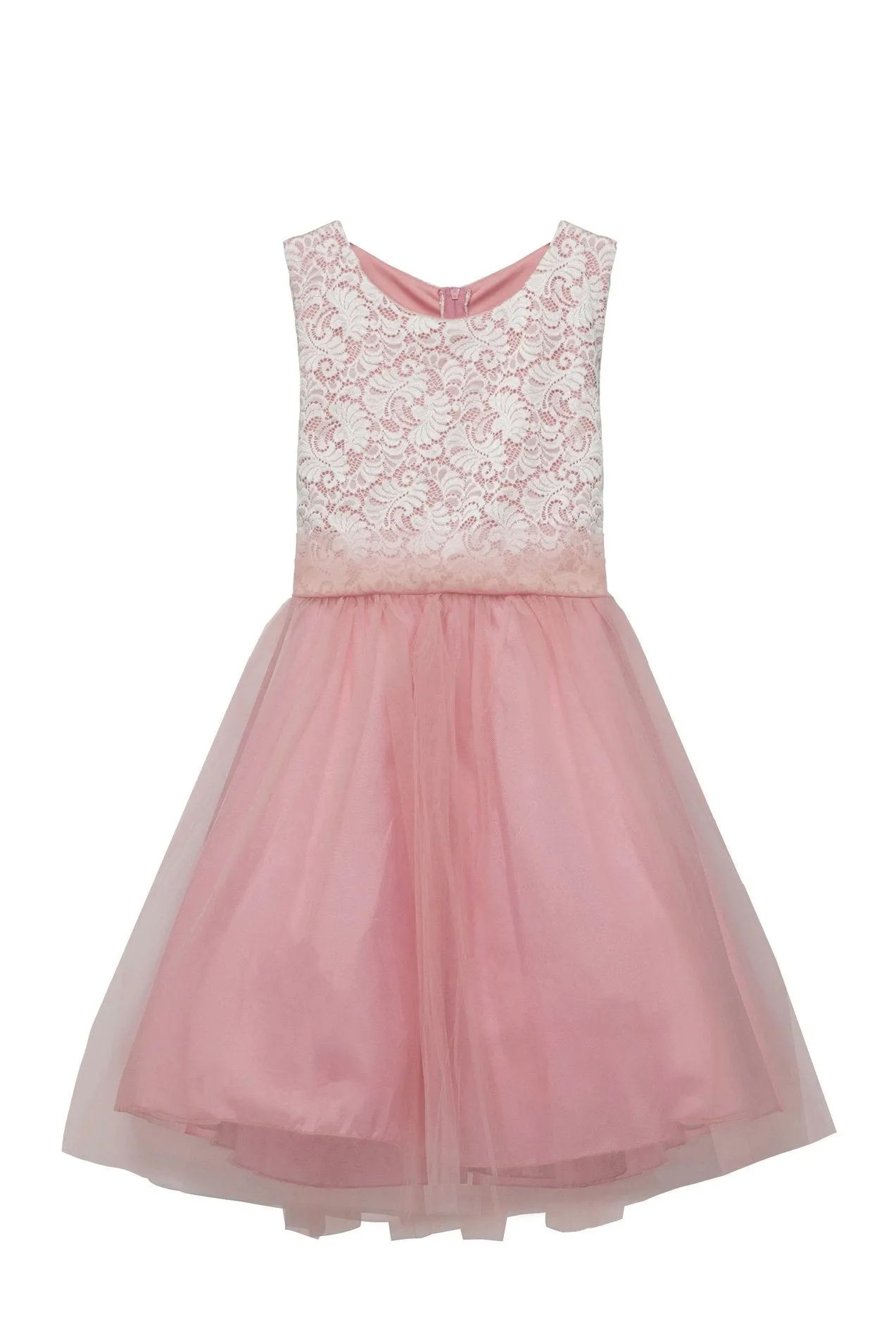 420  Stretch Lace Tulle Plus Size Girl Dress
