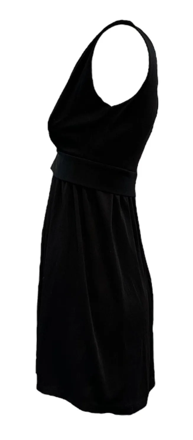 60s Black Mod Rhinestone Zipper Mini Dress