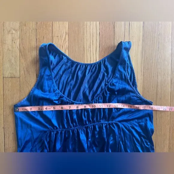 60s Vintage Navy Blue Nylon Slip Dress
