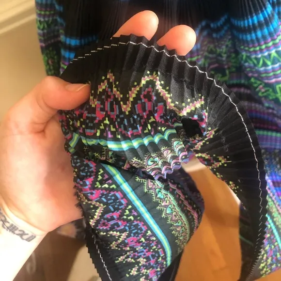 60s Vintage Psychedelic Pleated Skirt