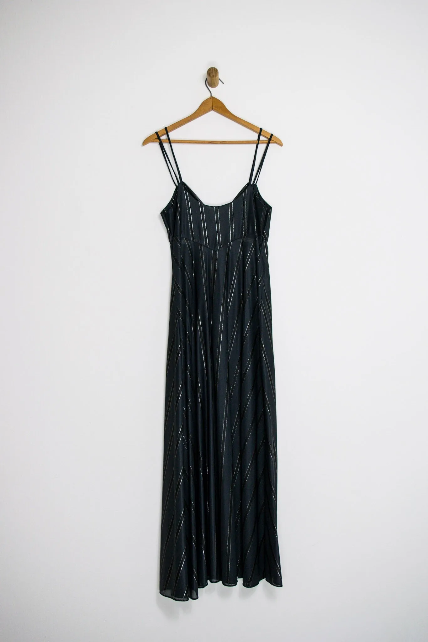 70’s BLACK STRIPED NIGHTIE / MEDIUM