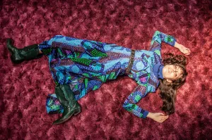 70’s BLUE PRINTED MAXI / MEDIUM