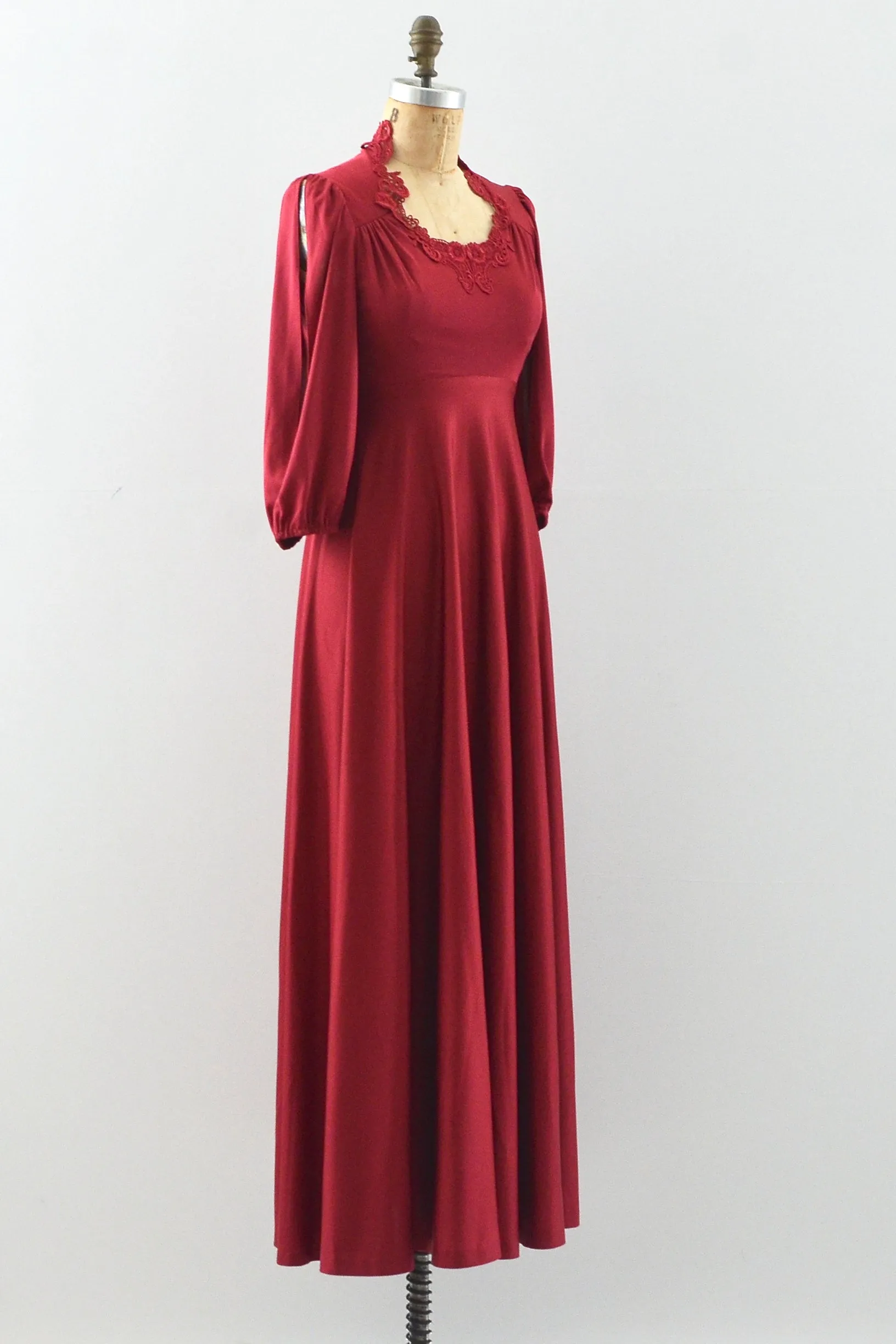 70's  Bordeaux Dress / XXS XS