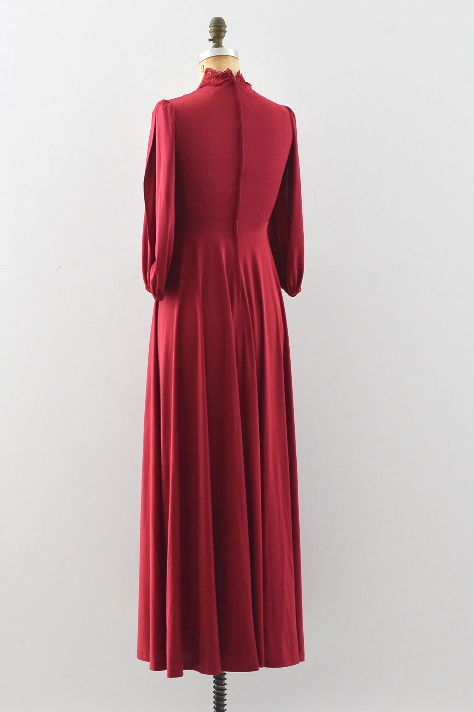 70's  Bordeaux Dress / XXS XS