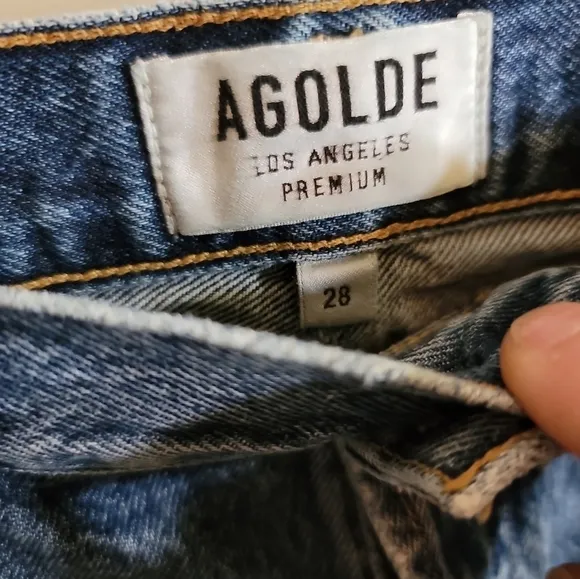 Agolde Ada Hi-Rise Denim Mini Skirt - Riddle 28 Distressed Raw Hem Edgy