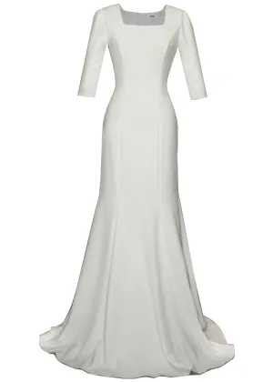 Aletheia Gown with Sleeves and Square Neckline