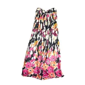 Allen B by Allen Schwartz Strapless Maxi Dress Empire Waist Floral Boho Size 14