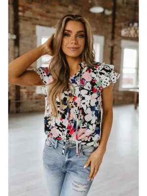 Angelo Ruffle Sleeve Blouse