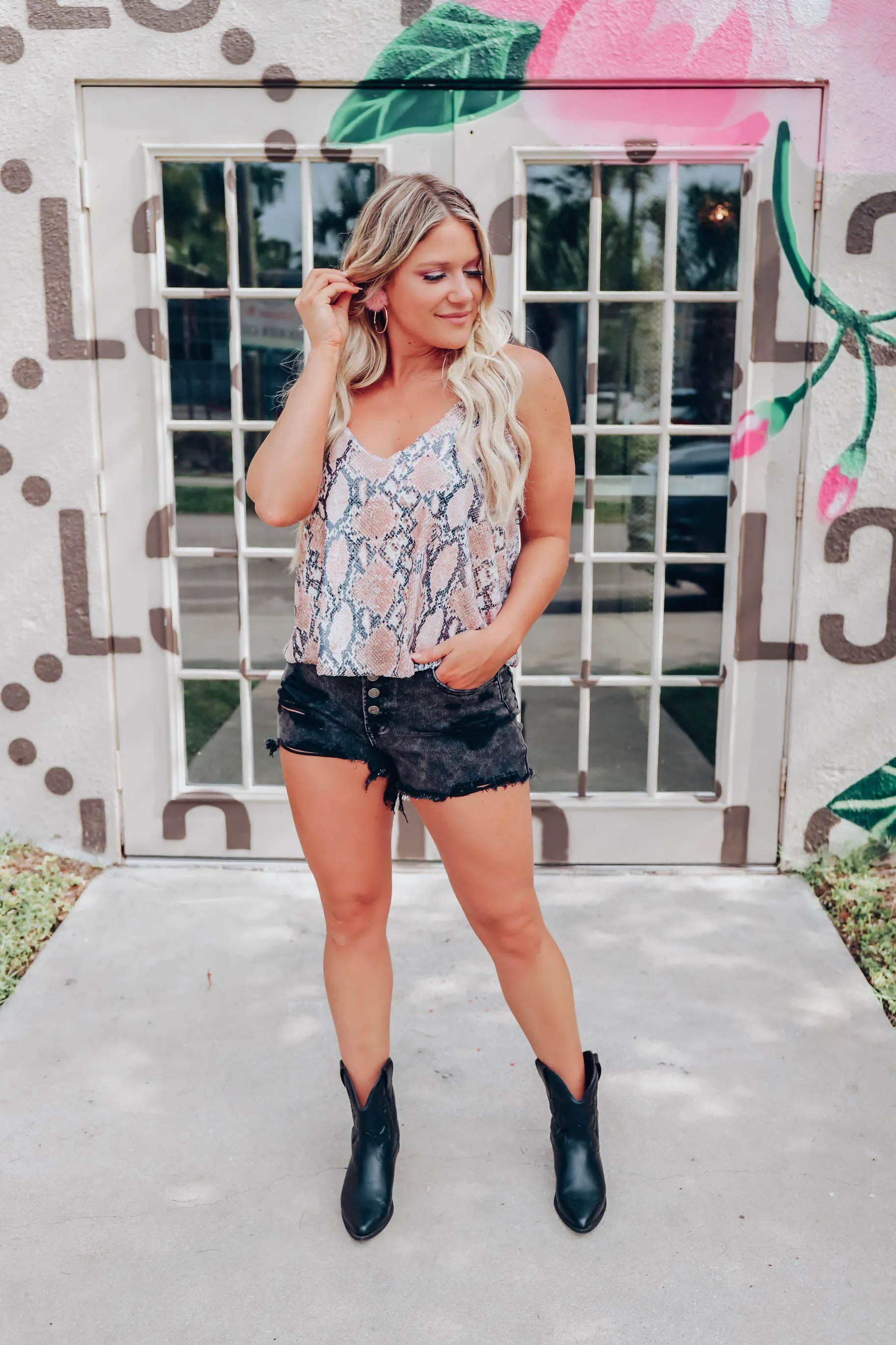 Anissa Snake Sequin Top