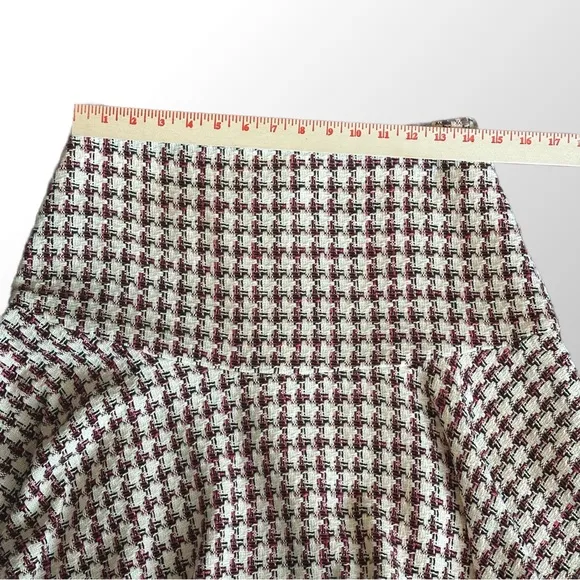 Anthropologie Maeve‎ Bobbie Pink Plaid Flounced Mini Skirt in Size 6