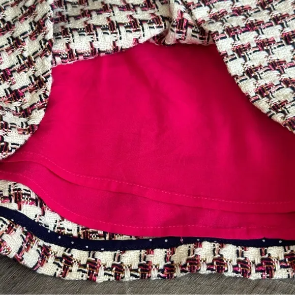 Anthropologie Maeve‎ Bobbie Pink Plaid Flounced Mini Skirt in Size 6