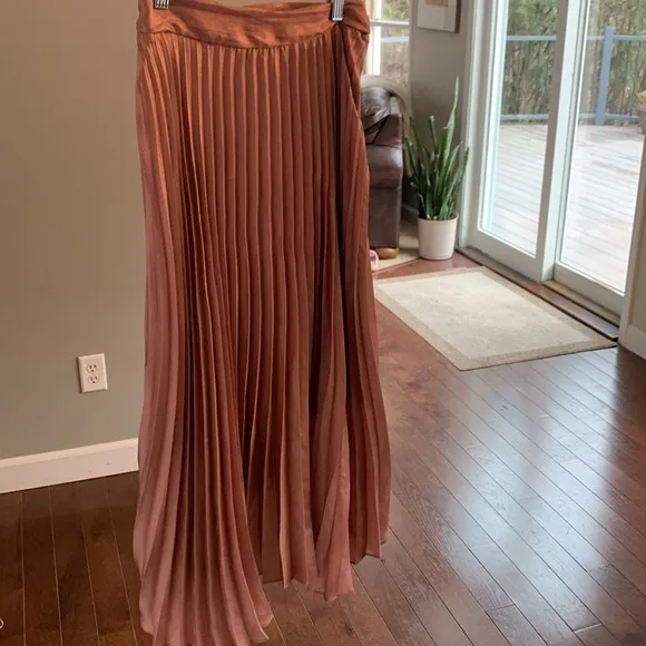 Anthropologie Maeve Paulina Pleated Midi Skirt