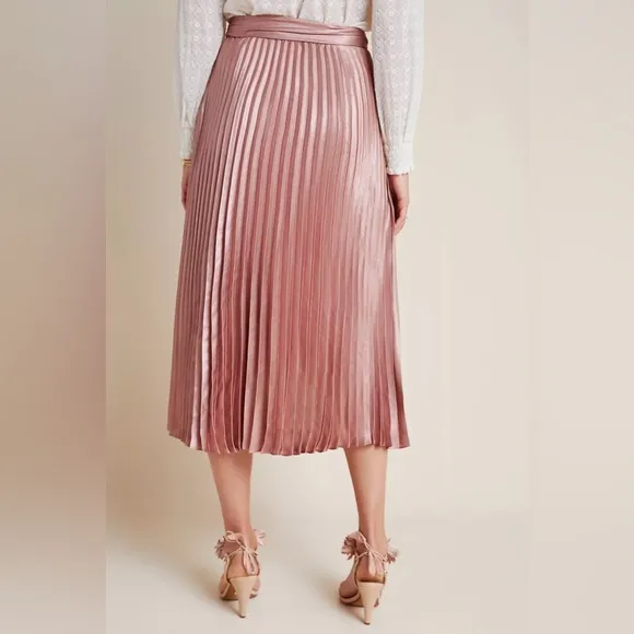 Anthropologie Maeve Paulina Pleated Midi Skirt