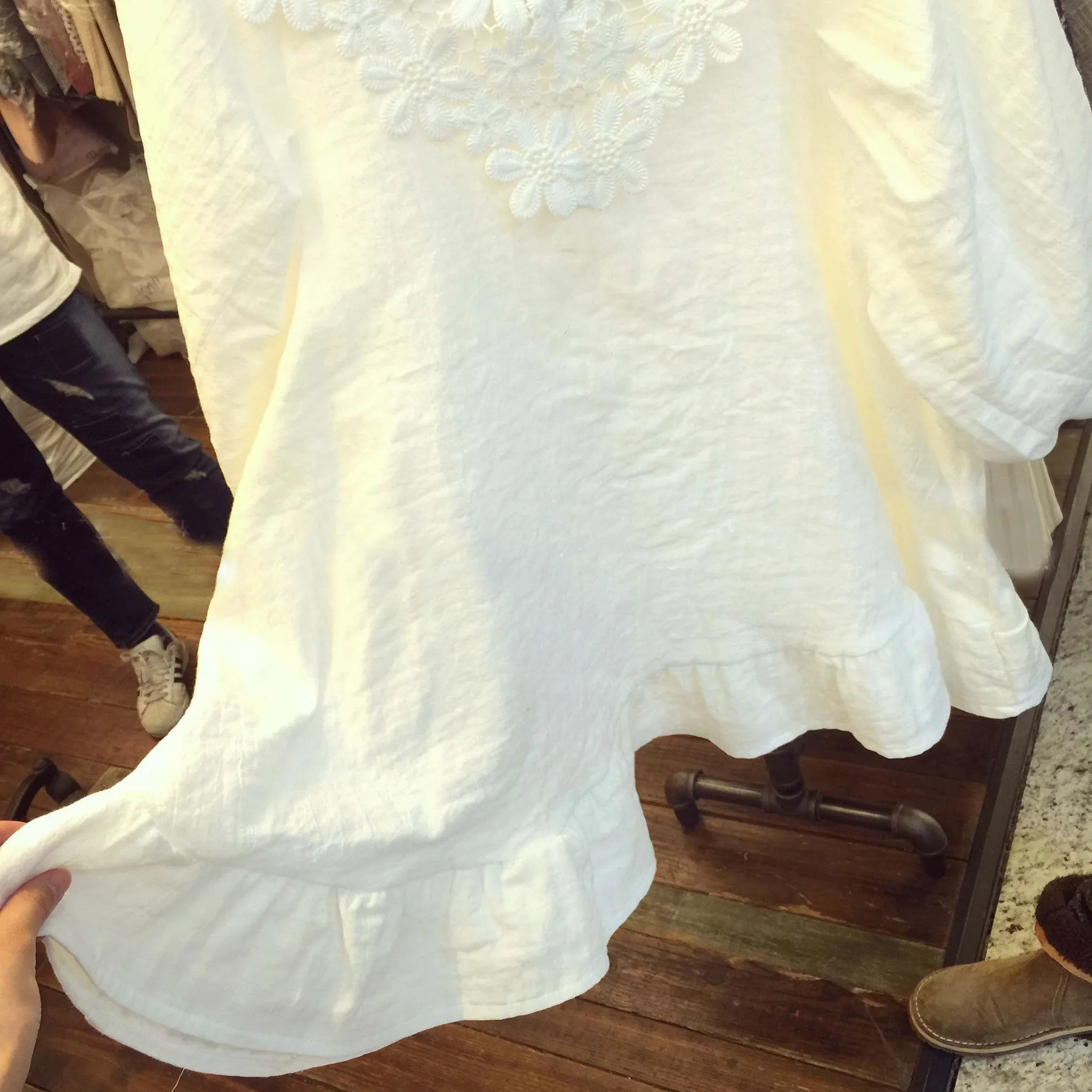 Astilbe Lace Top in White