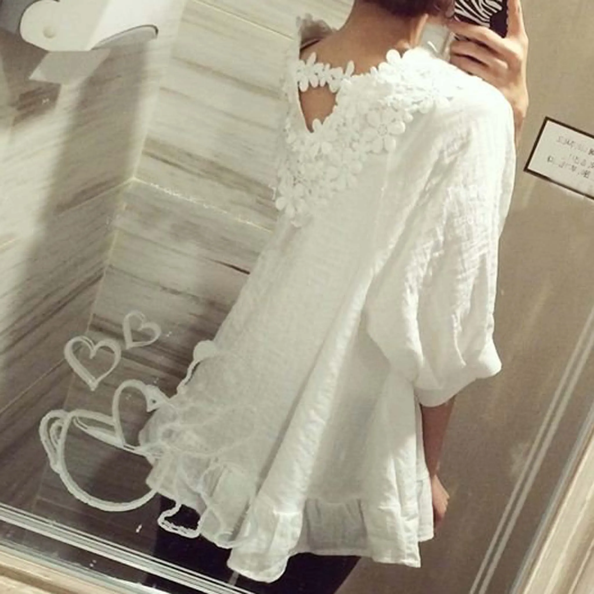 Astilbe Lace Top in White
