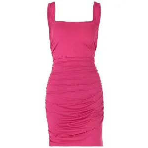 Backless Pleated Dress - Slim Fit Lace-Up Fashion Dress
