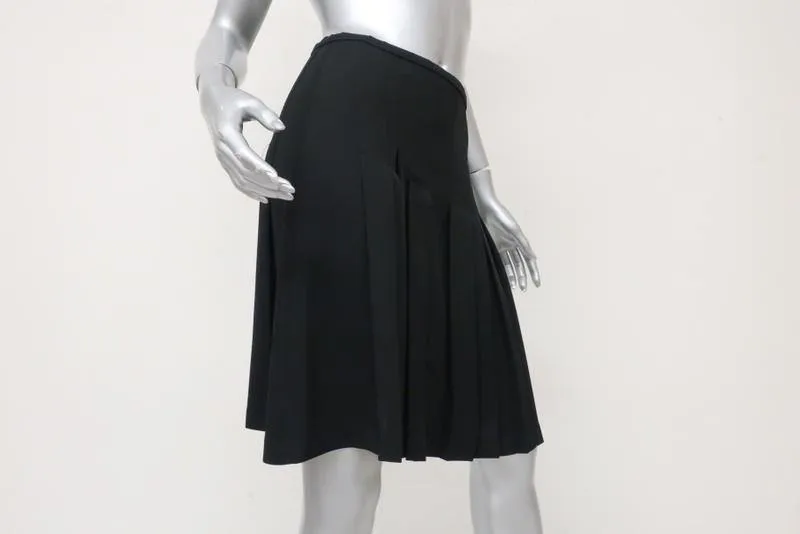 Balenciaga Le Dix Skirt Black Pleated Crepe Size 36