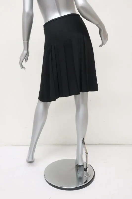 Balenciaga Le Dix Skirt Black Pleated Crepe Size 36