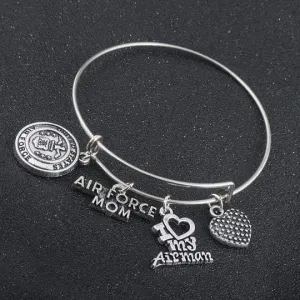 Beautiful Air Force Mom Charms Bracelet