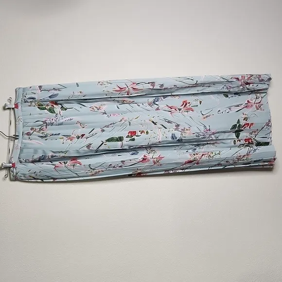 BEBE long floral pleated skirt, size 10