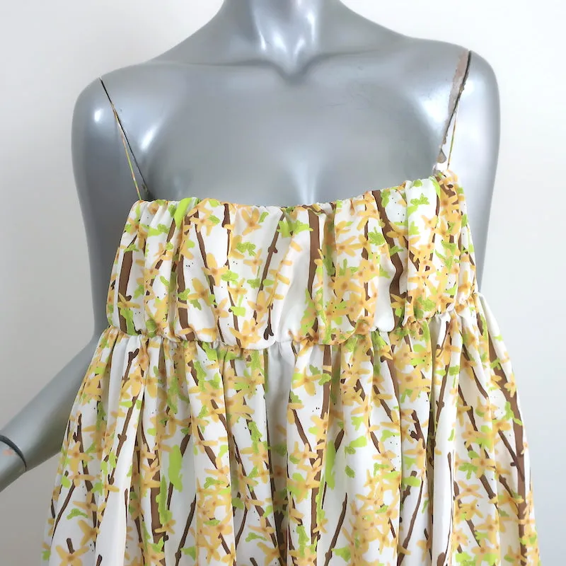Bernadette Empire Waist Maxi Dress Birgit Blossom Print Taffeta Size 42