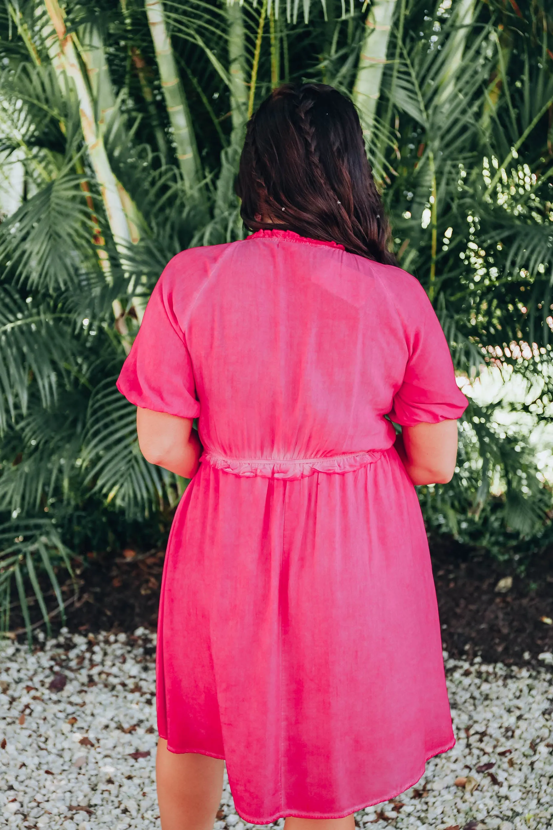 Berry Pink Smocked Dress
