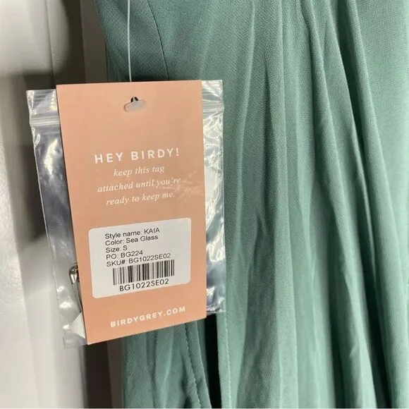 Birdy Grey Kaia Sea Glass Chiffon Dress Gown Bridesmaid Small Formal NEW Prom
