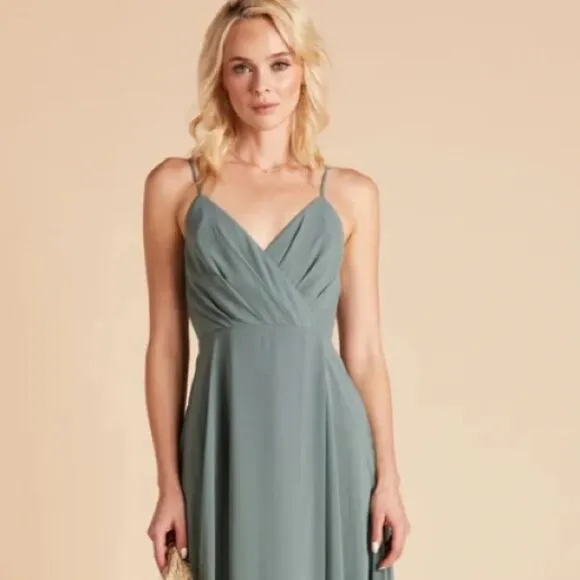 Birdy Grey Kaia Sea Glass Chiffon Dress Gown Bridesmaid Small Formal NEW Prom