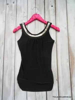 Black Embellished Tank (S - Lg available)