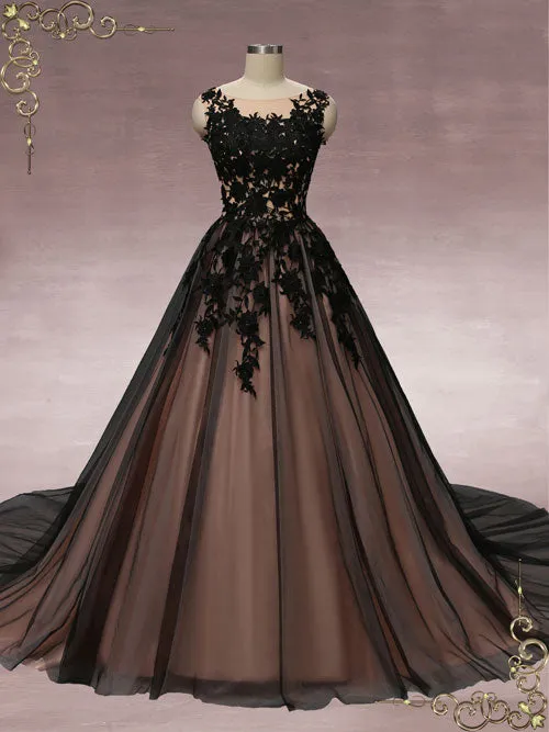 Black Lace Ball Gown Wedding Dress MARTHA