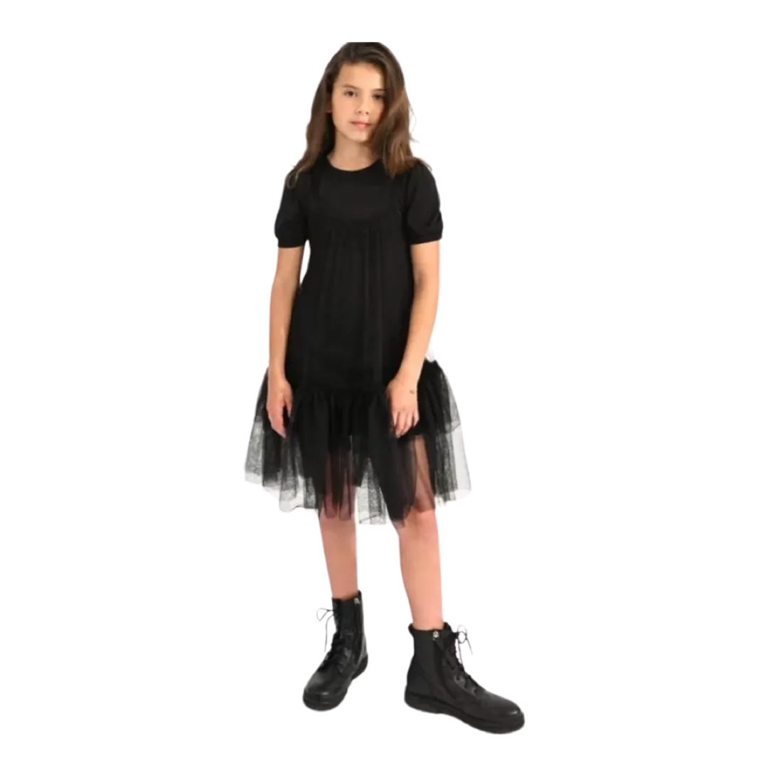 Black Tulle Overlay Dress..