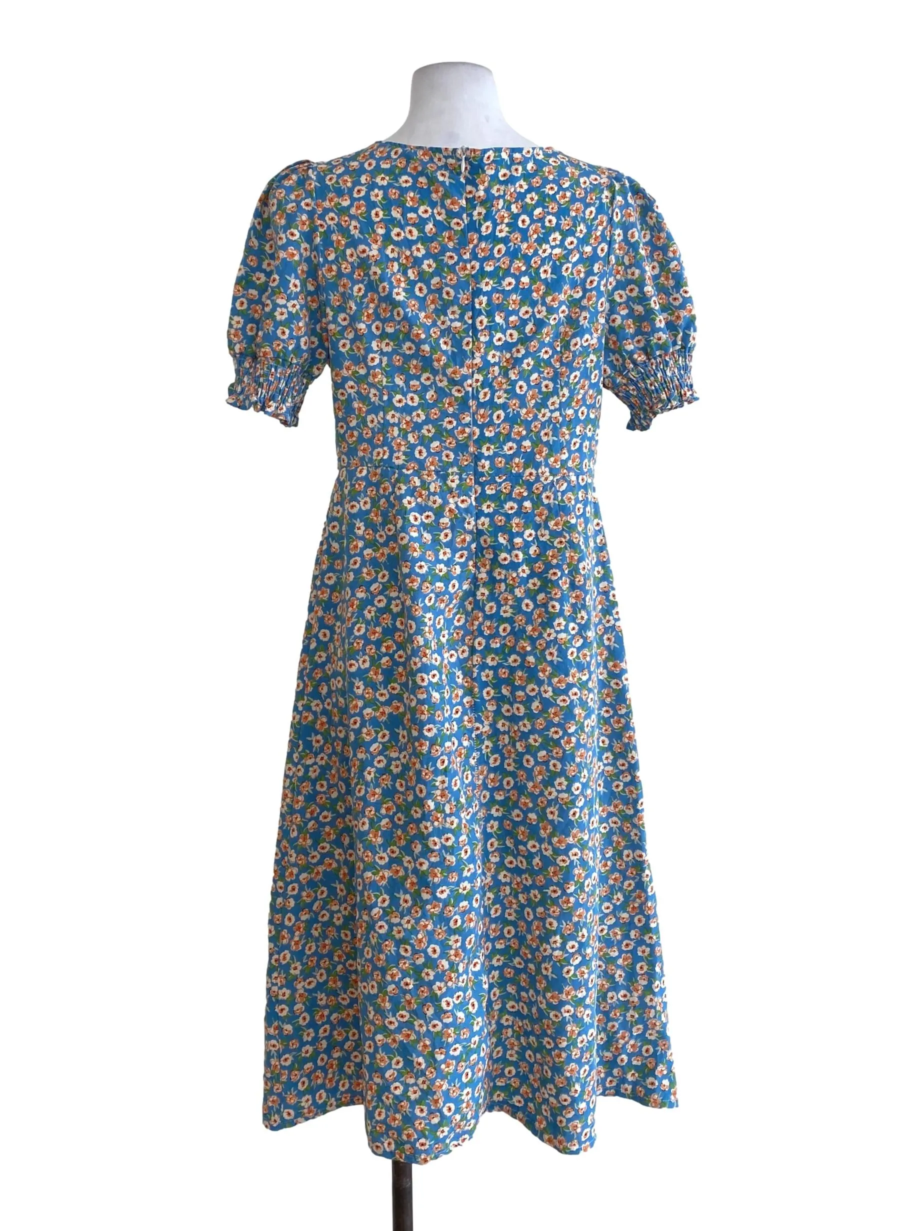 Blue Floral Empire Dress