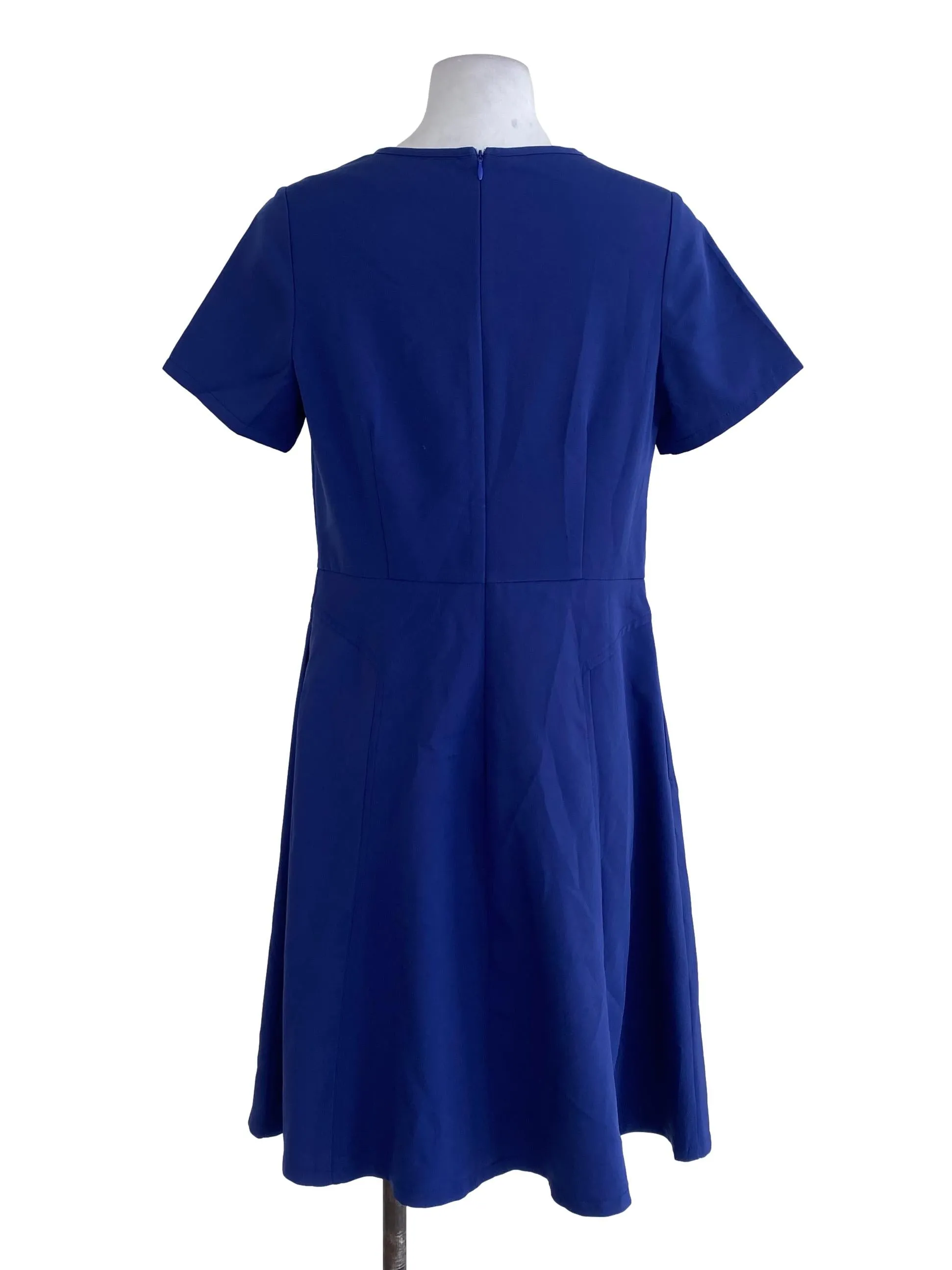 Blue Plain Empire Dress
