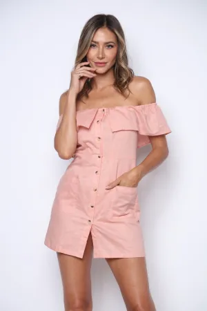 Blush Button Down Dress