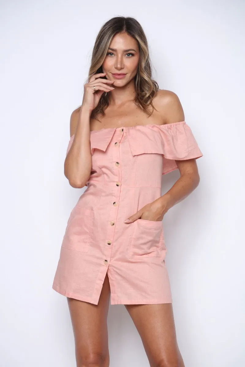 Blush Button Down Dress