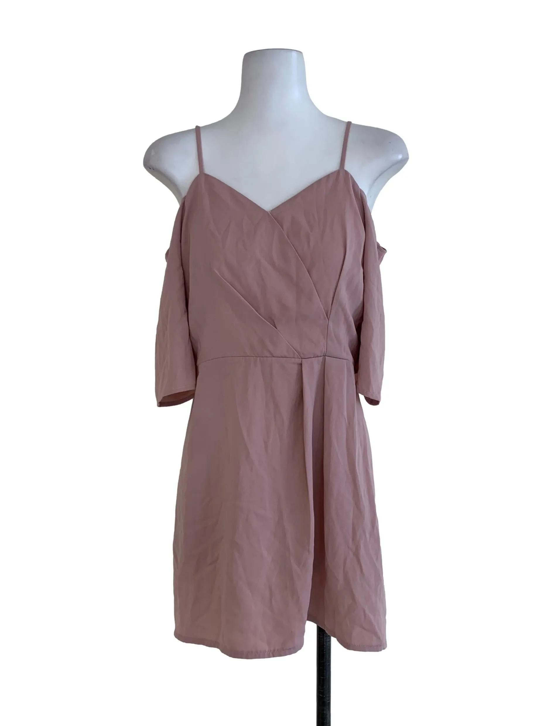 Blush Pink Plain A-Line Dress