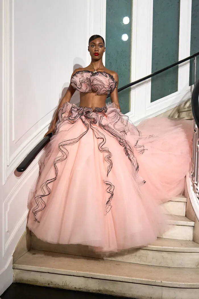 Blush Pink Ruffle Tulle Bra Top
