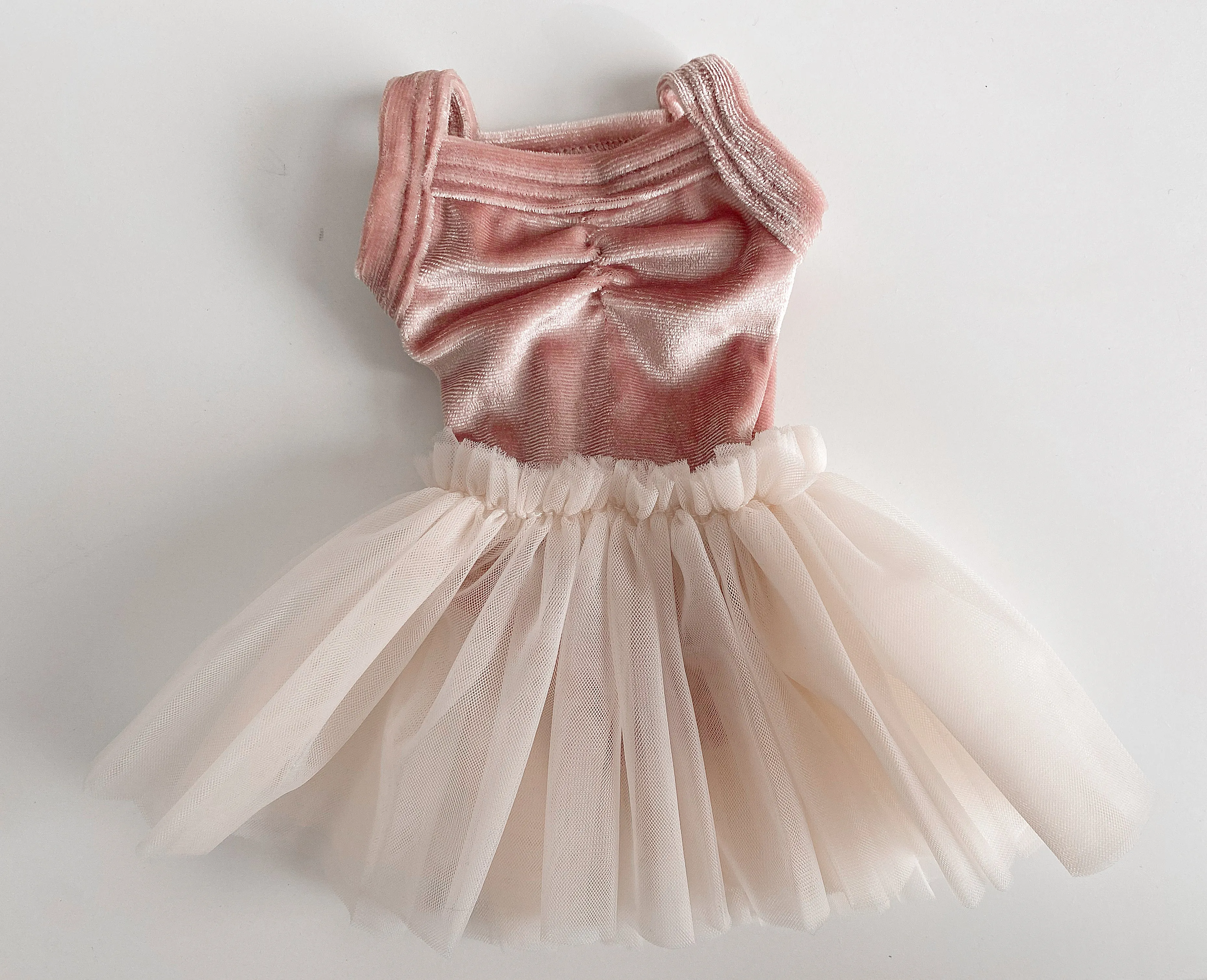 blush velvet leotard   ultra tulle skirt set for 34 or 38 cm doll