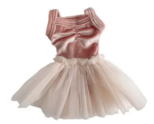 blush velvet leotard   ultra tulle skirt set for 34 or 38 cm doll