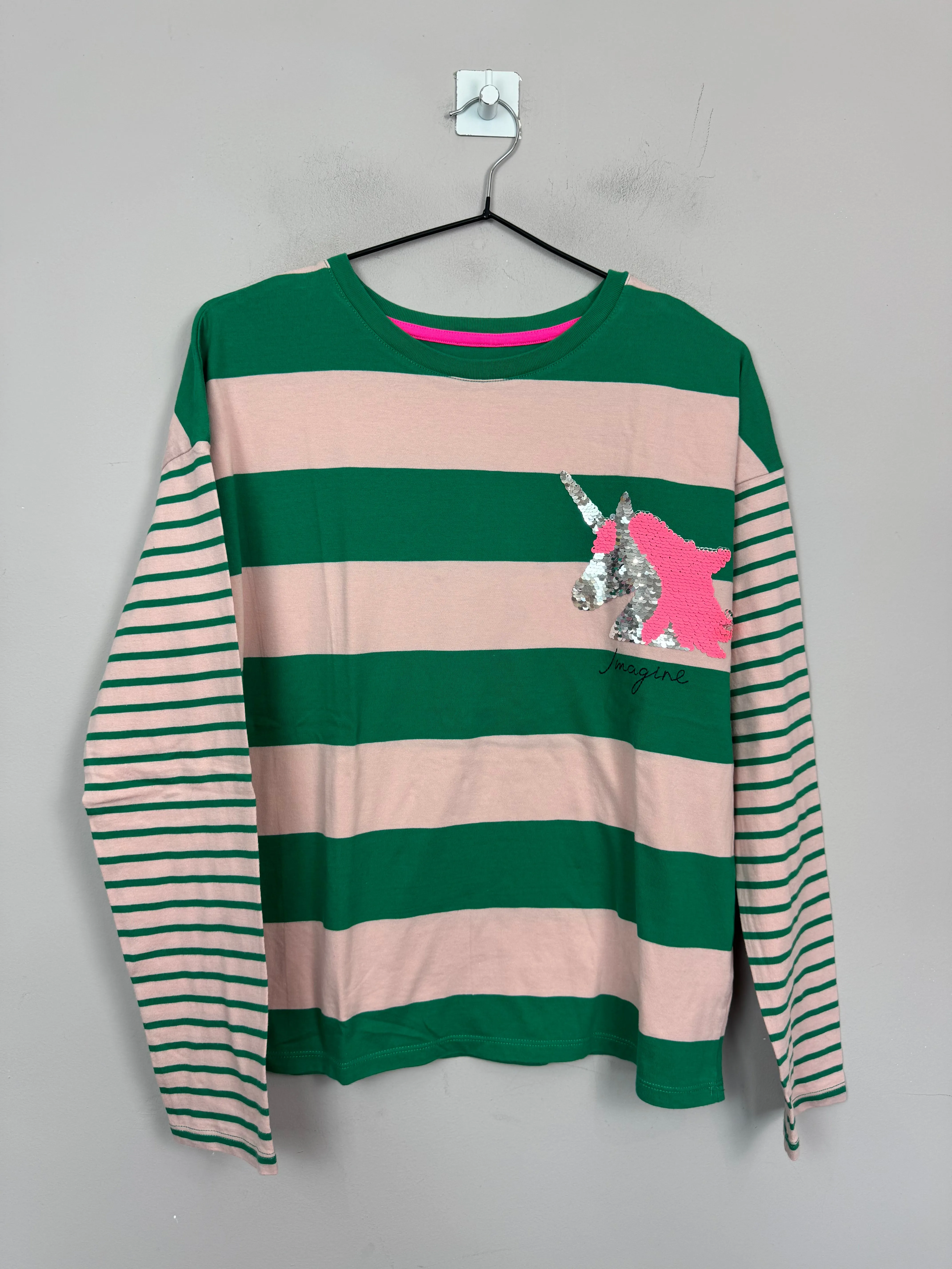 Boden sequin unicorn T-shirt 13-14y
