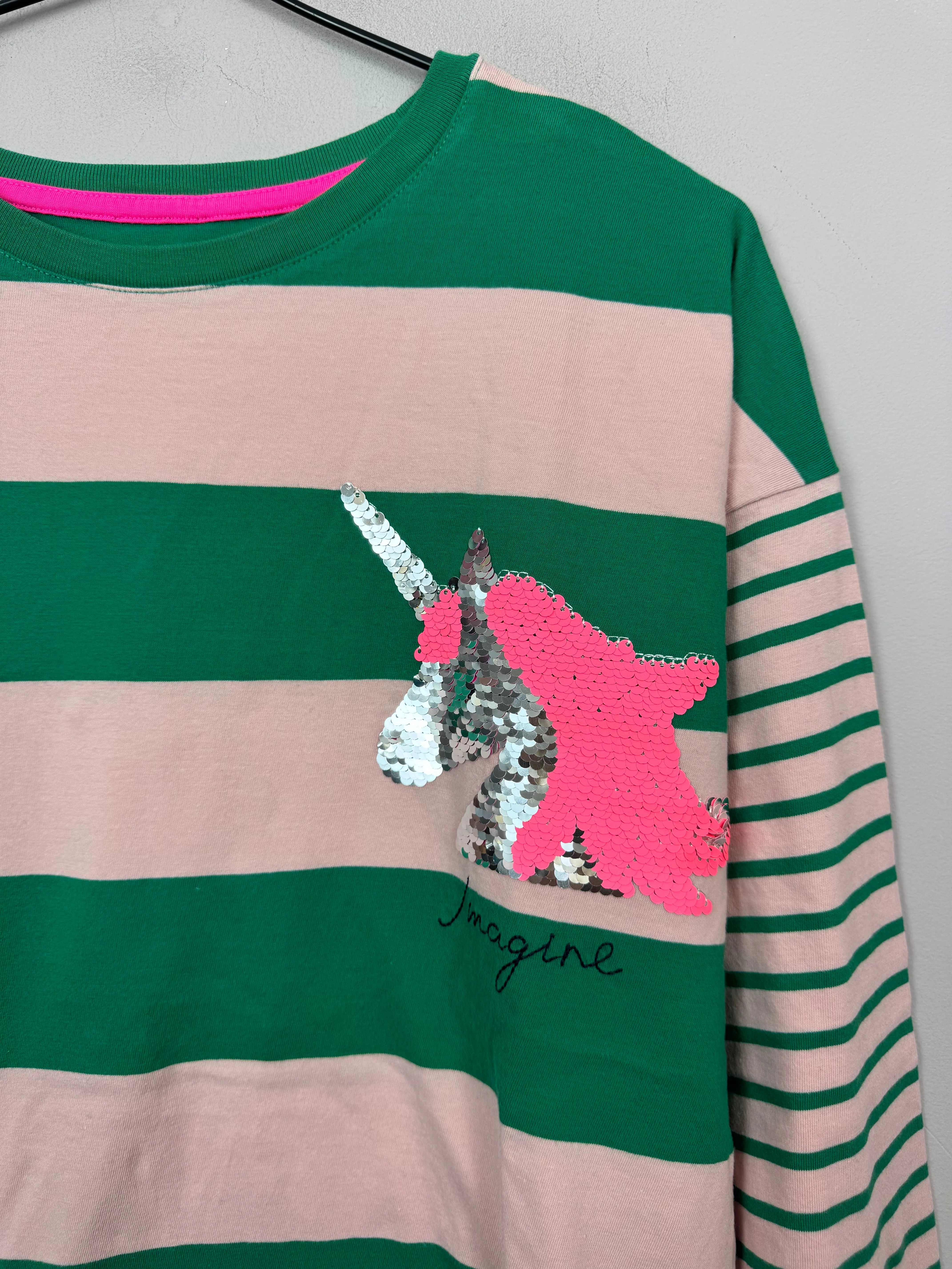 Boden sequin unicorn T-shirt 13-14y