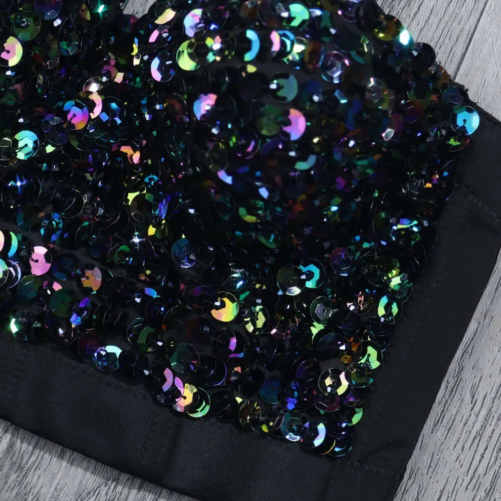 Bold Sequin Boned Corset